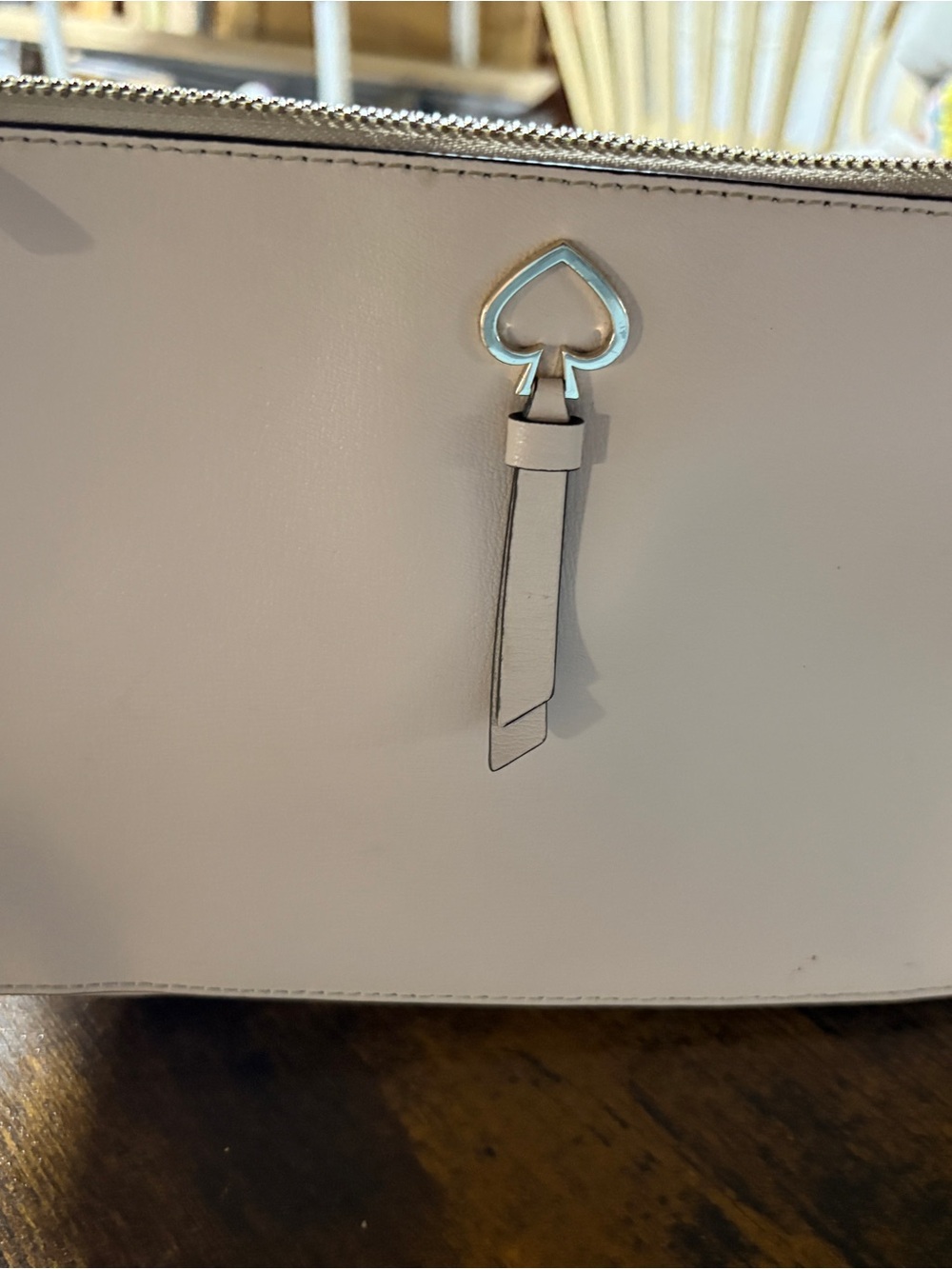 Kate Spade Pink Leather Zip Wallet with Spade Charm